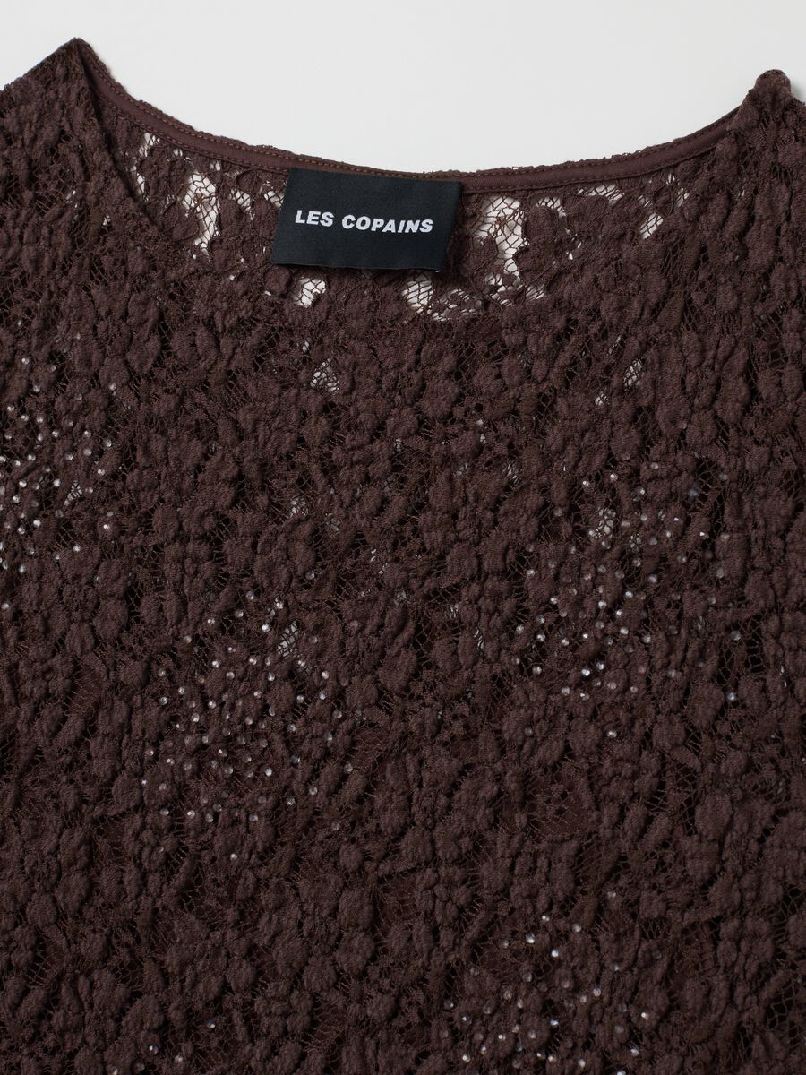 Women's sleeveless brown cotton blend fitted top_5