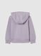 Girl's purple cotton hoodie regular fit with zip and hood_1
