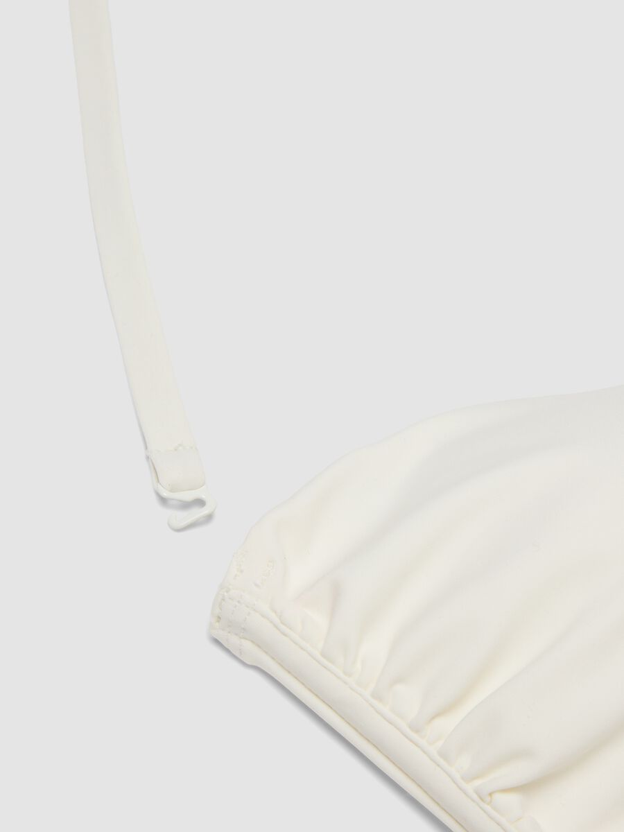 White bandeau bikini top in stretch fabric_5