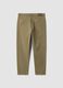 Pantaloni beige in twill di cotone elasticizzato carrot fit_7