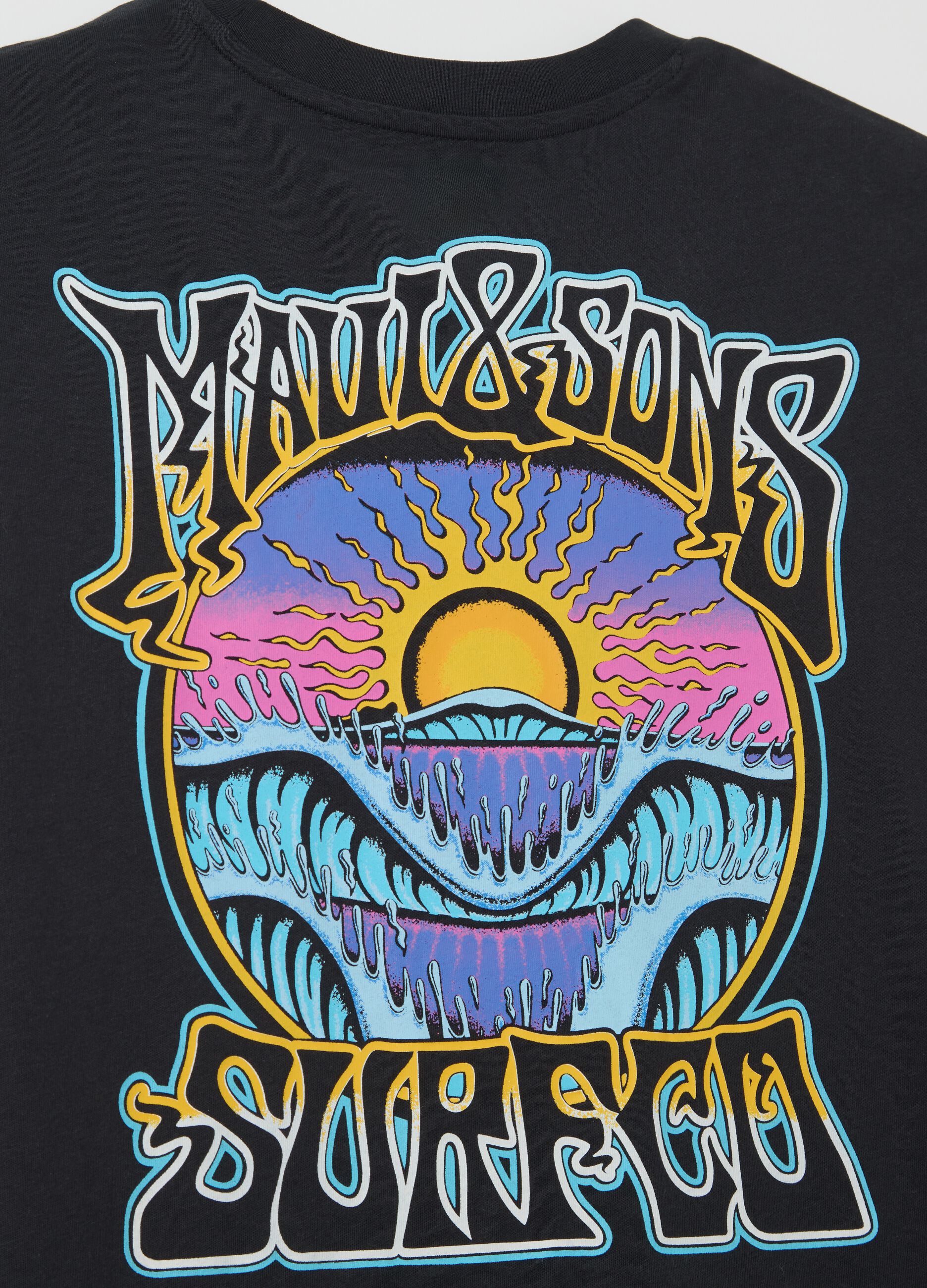 Black T-shirt in pure cotton Maui & Sons licensed