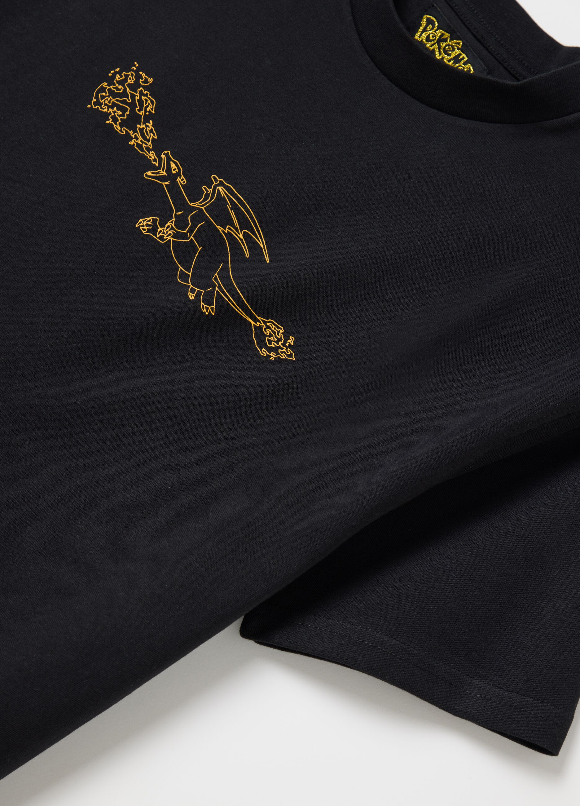Black Manga Logo Cotton T-shirt