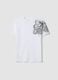 White pure cotton kids' oversized fit t-shirt with snake_0