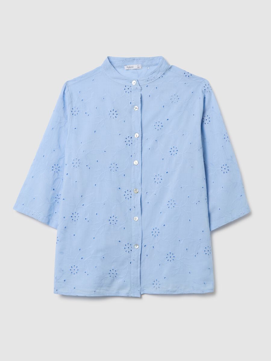 Women's Azure Pure Cotton Regular Fit Shirt_4