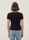 T-shirt in puro cotone nero regular fit con cucitura a contrasto_2