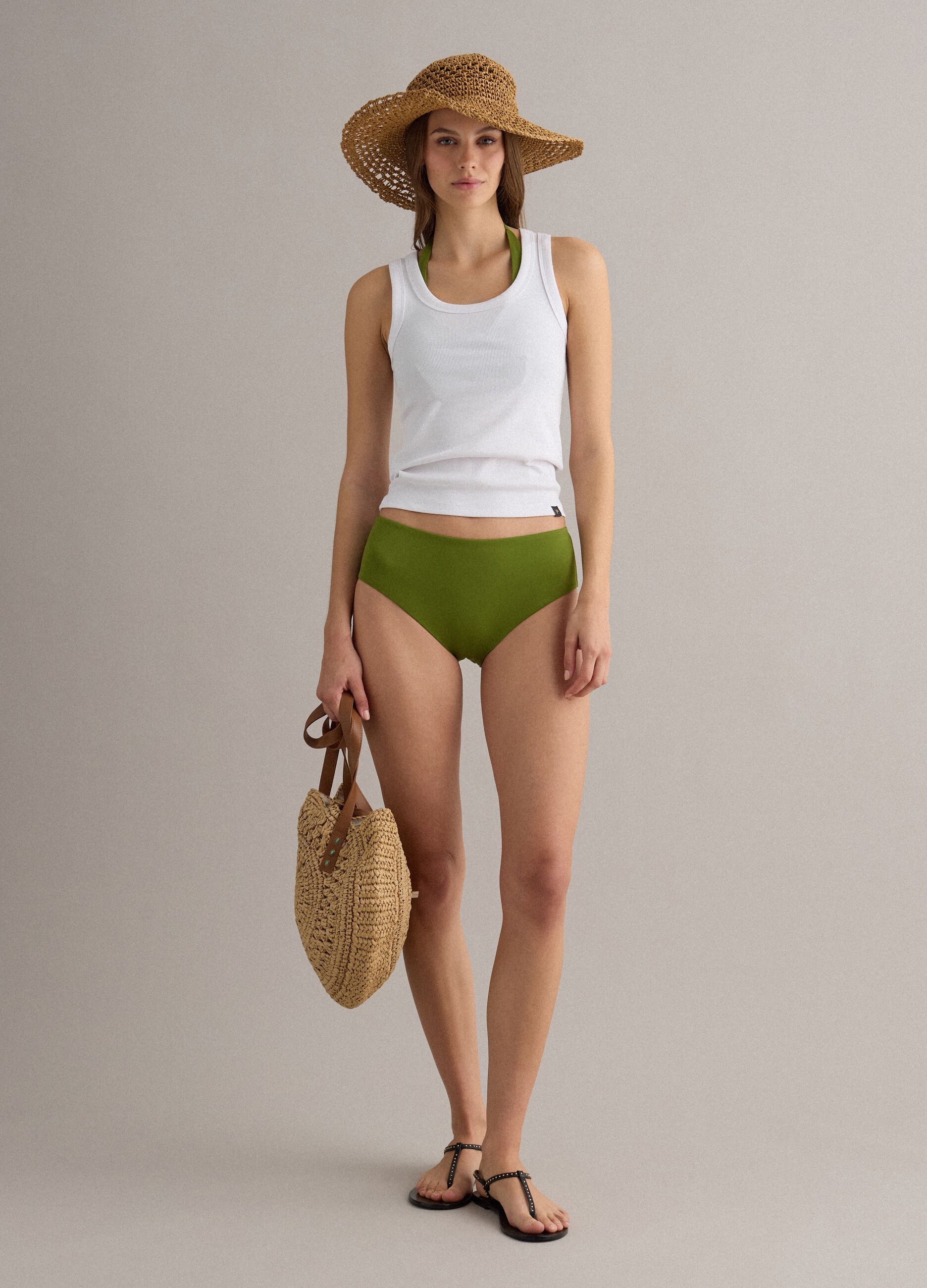Beige paper-fibre beach bag