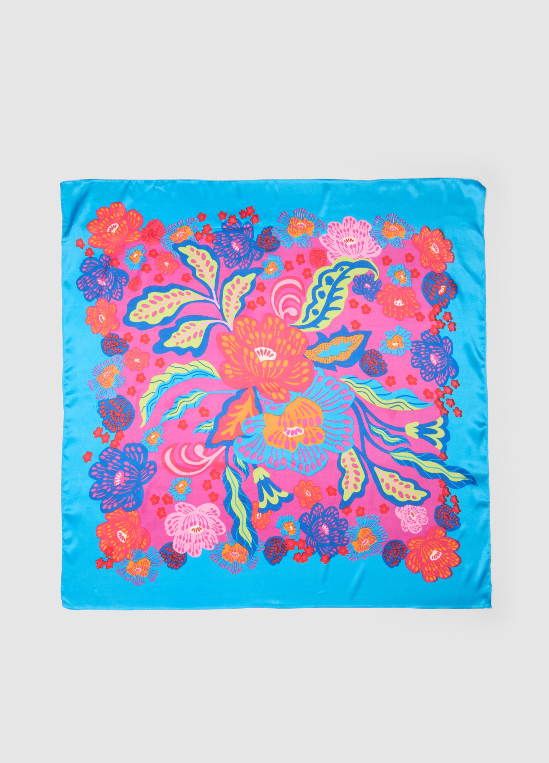 Foulard leggero multicolor con stampa floreale