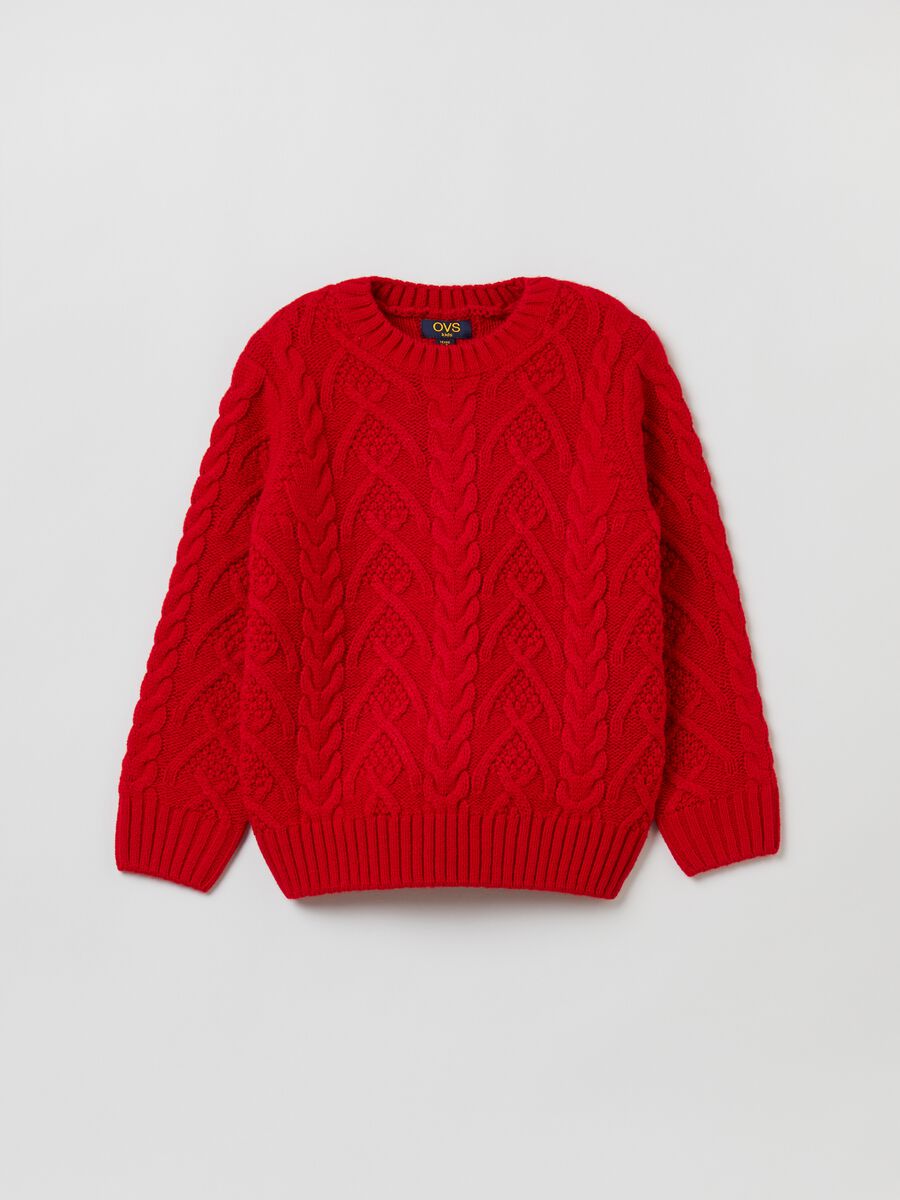 Pullover con lavorazione a trecce_0