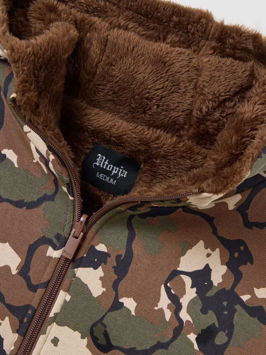 Reversible Camouflage Teddy Full-Zip Hoodie_5