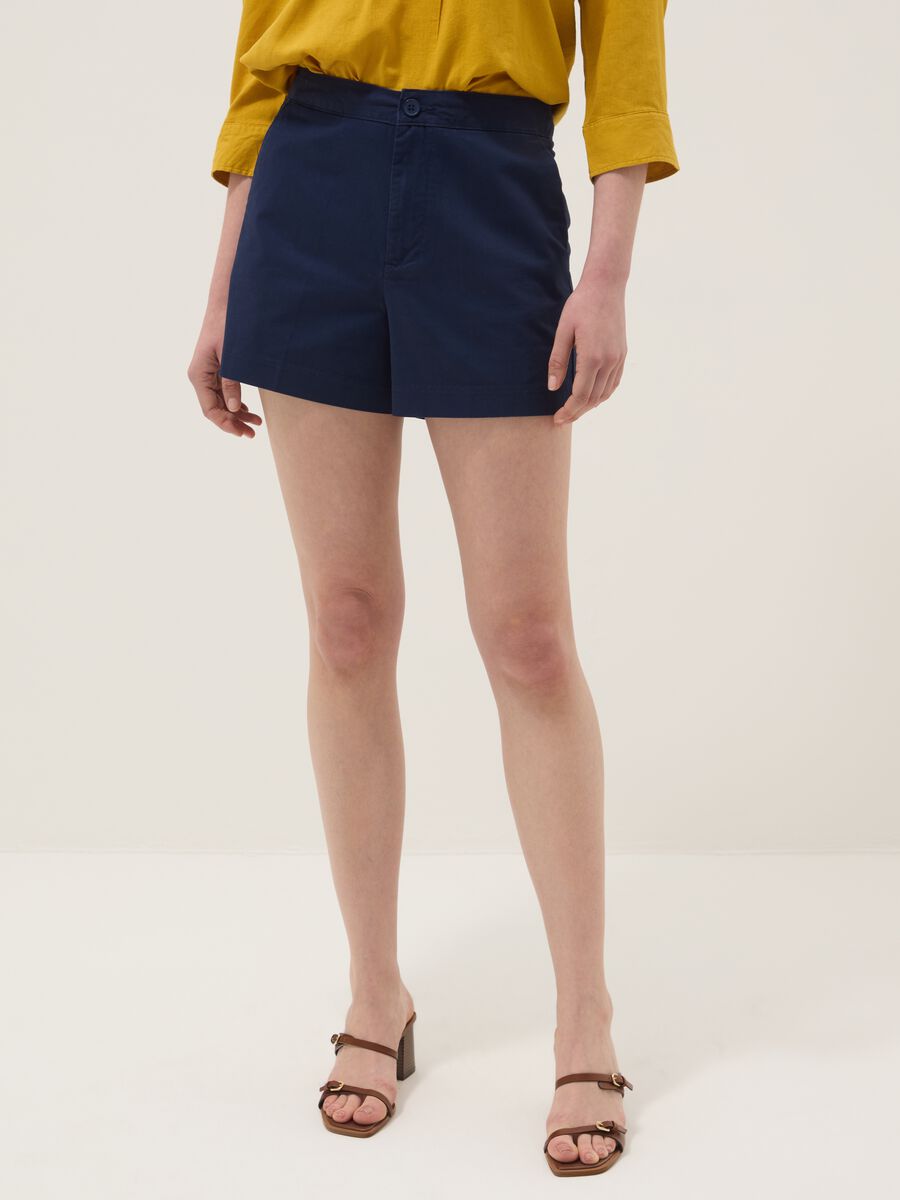 Shorts blu in puro cotone regular fit_2