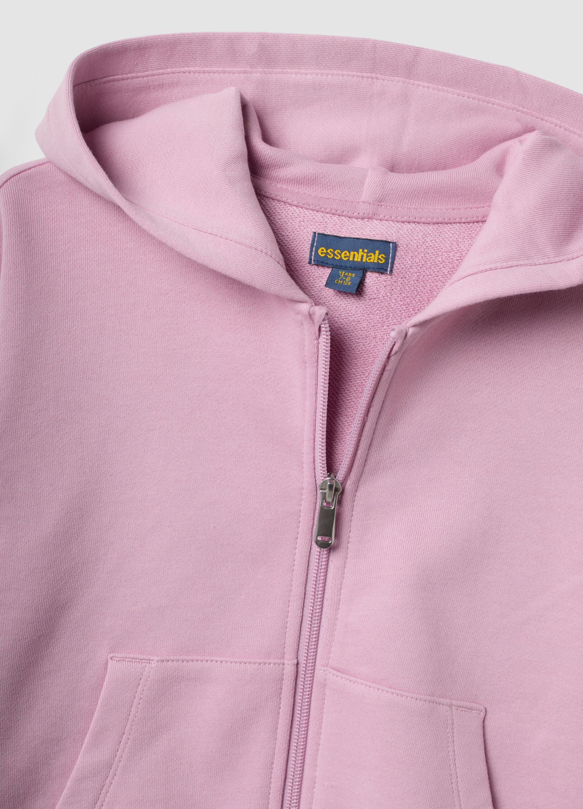 Pink pure cotton hooded sweatshirt