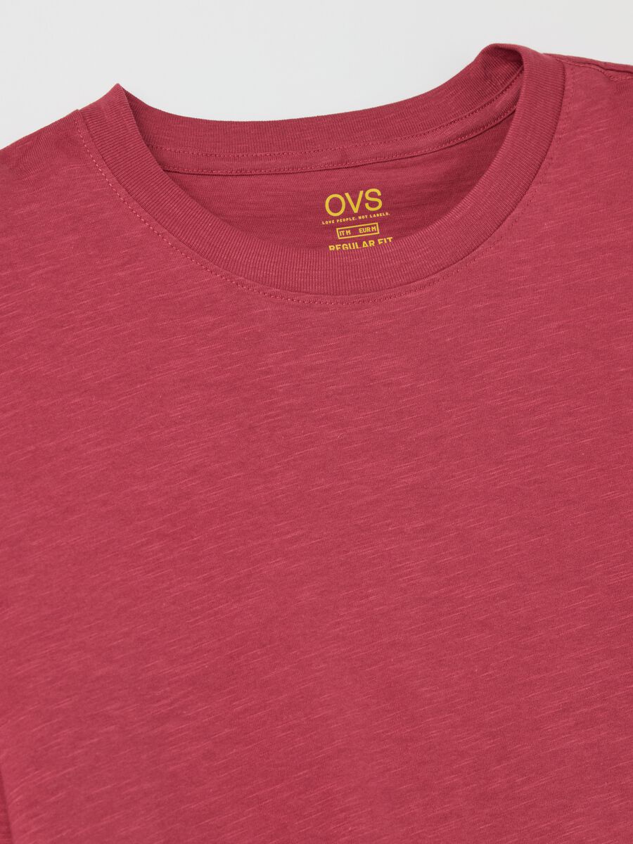 T-shirt in slub cotton with round neck_5