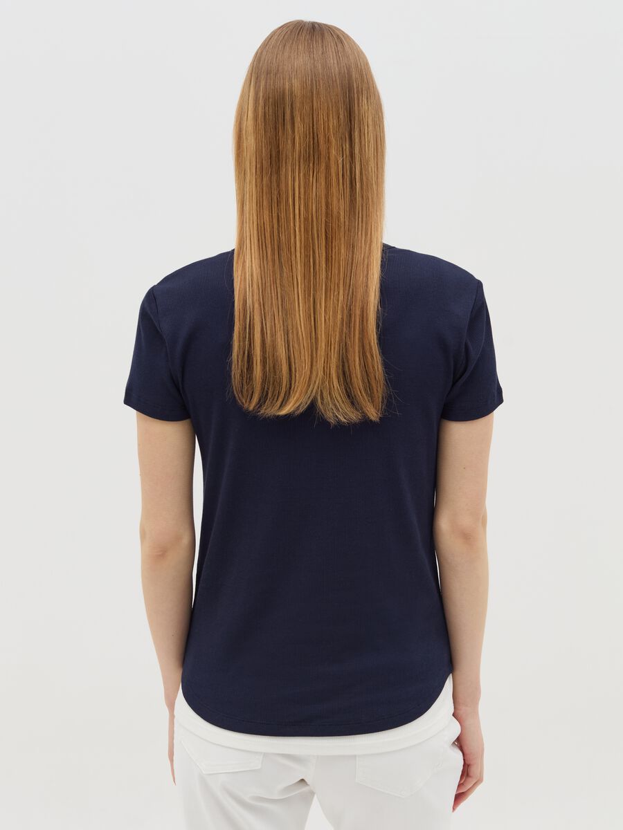 Ribbed maternity T-shirt with granddad neckline_3
