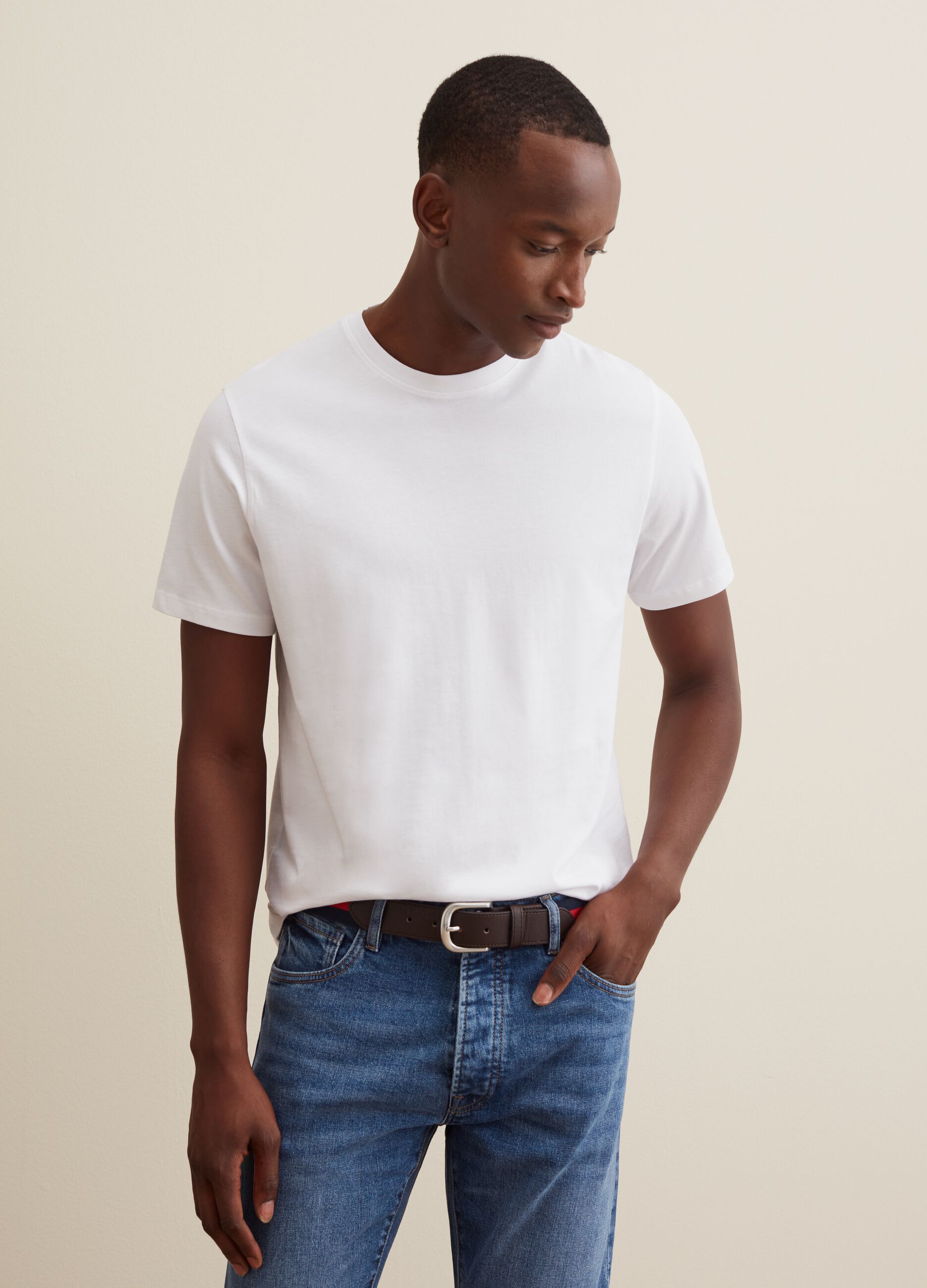 T-shirt in cotone Supima con scollo rotondo