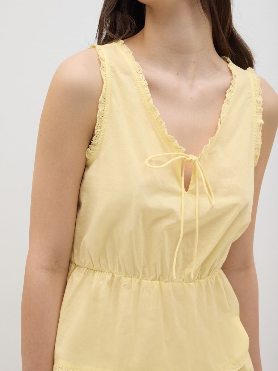 Yellow pure cotton women's top with regular fit_3