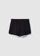 Girl's black pure cotton slim fit shorts_4