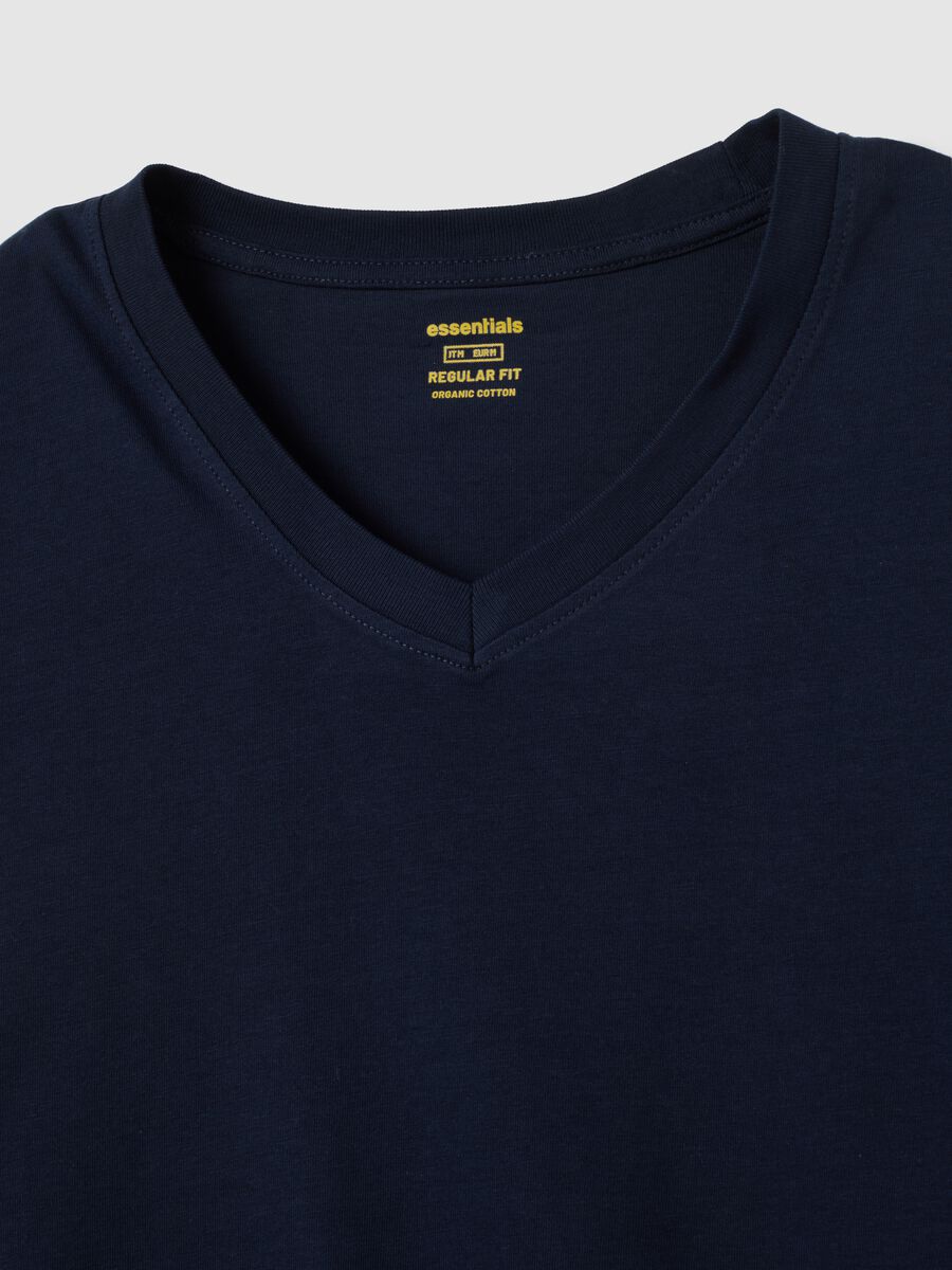 T-shirt in puro cotone blu regular fit_5