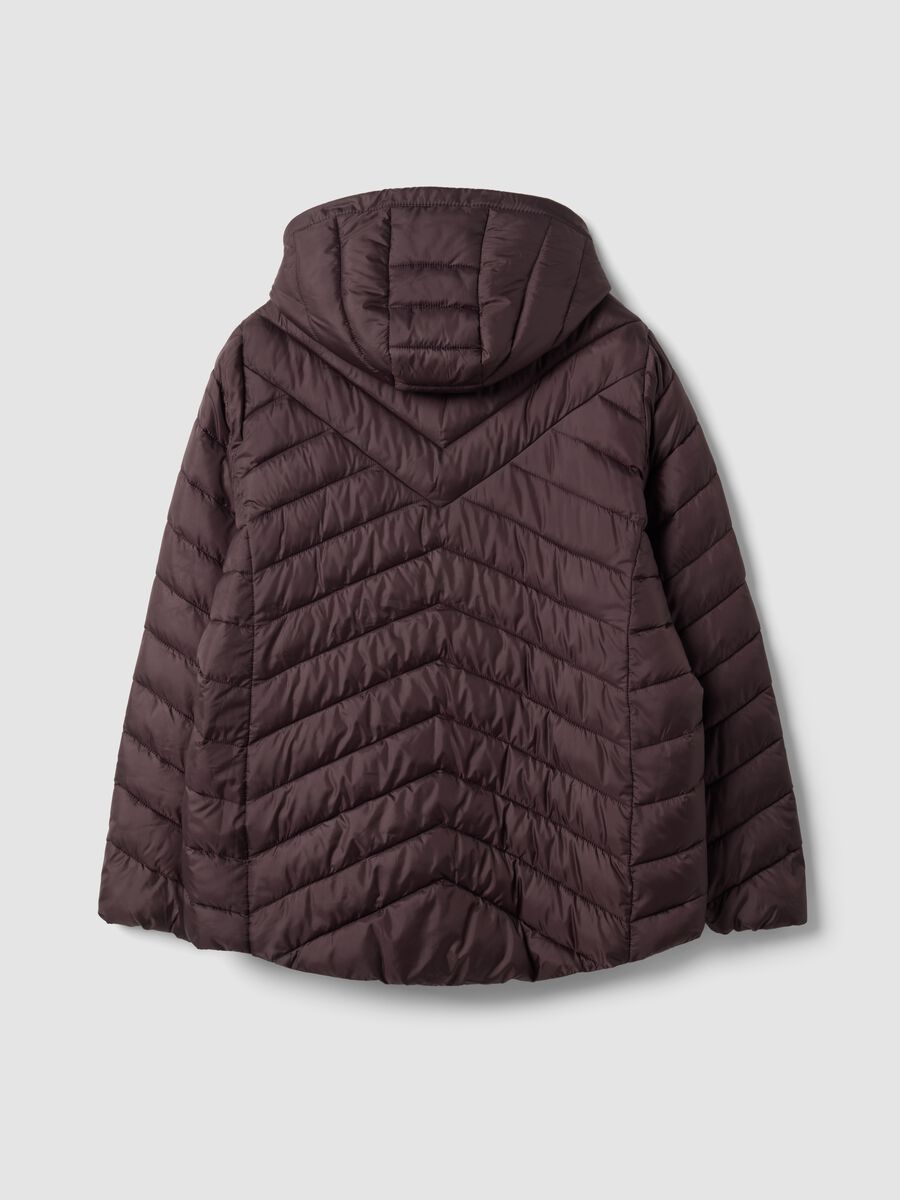 Giacca Ultralight viola trapuntata con cappuccio e zip regular fit_6