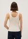 Beige regular fit stretch cotton tank top_2