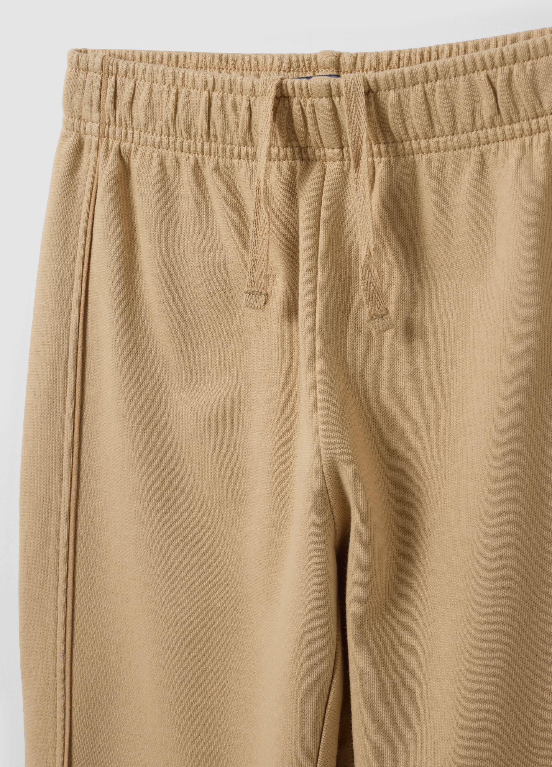 Beige organic cotton comfort-fit joggers for boys