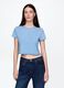 Light Blue Cropped Cotton T-shirt_0