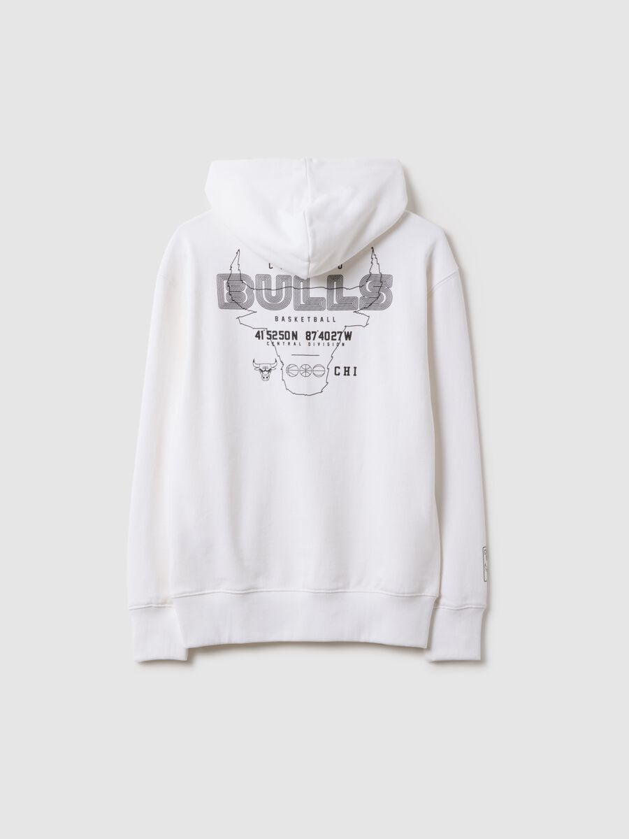 White cotton-blend kids' sweatshirt regular fit with Bulls print_4