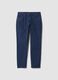 Pantaloni blu in cotone elasticizzato slim fit_0