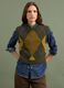 Green jacquard wool-blend crew-neck gilet, regular fit_0