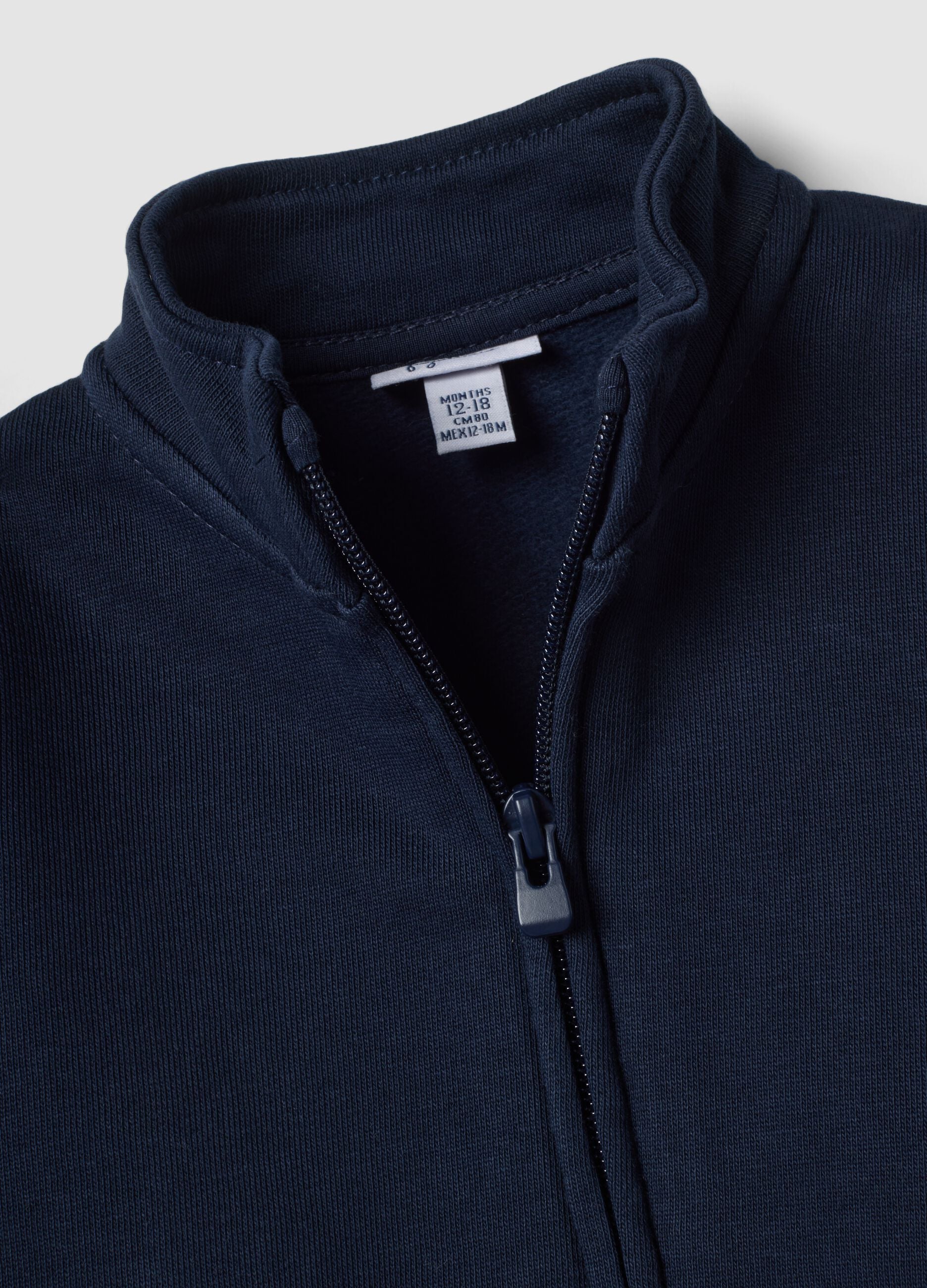 Blue organic cotton crew-neck sweatshirt