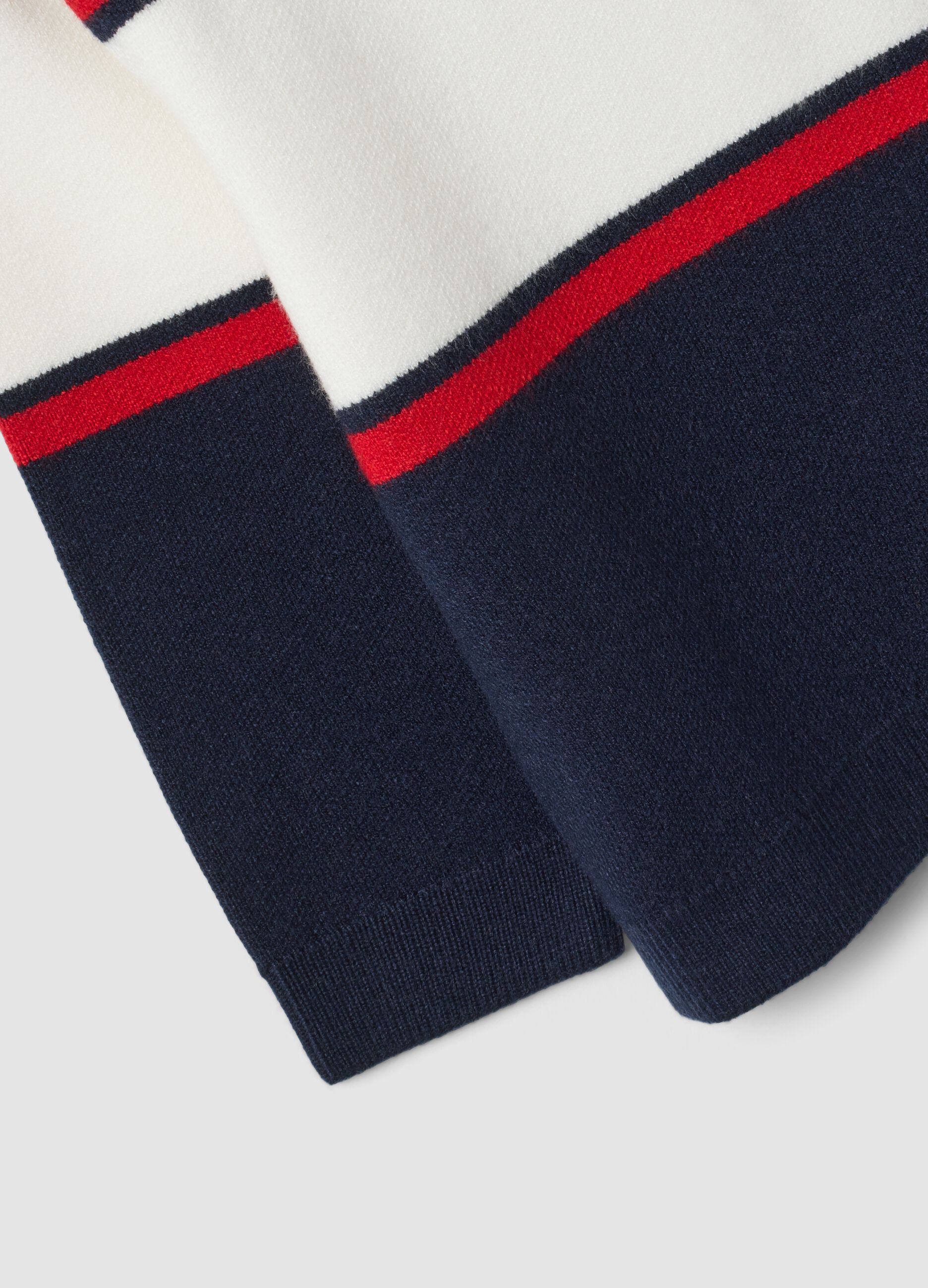 Blue viscose-blend striped crew-neck jumper for baby boy