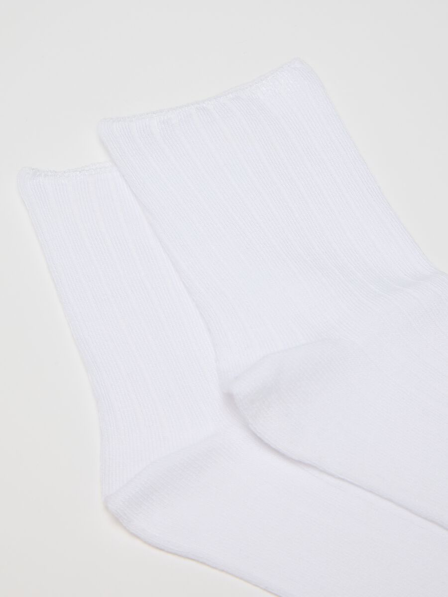 Two-Pack White Stretch Socks_1