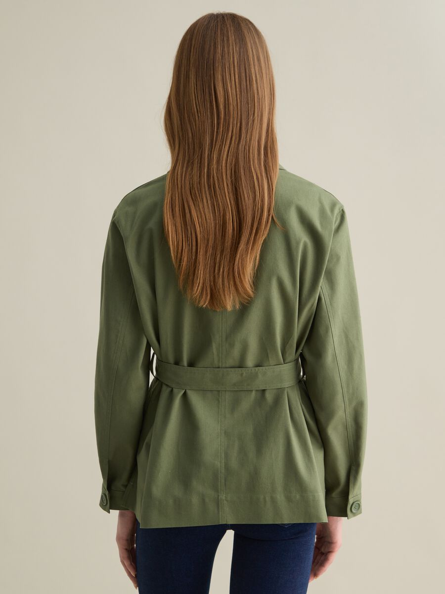 Piombo Cotton and Linen Green Regular Fit Jacket_3