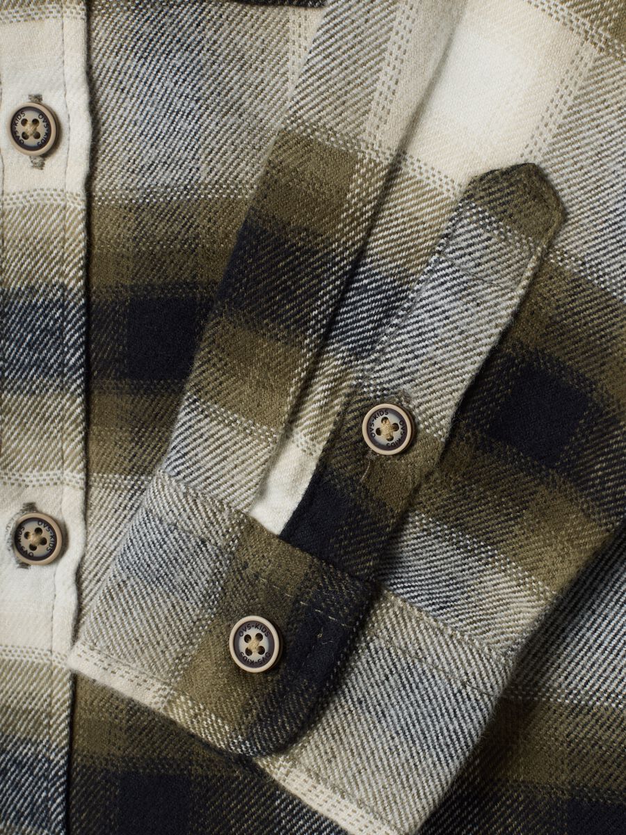 Camicia multicolor a quadri in puro cotone twill over fit_2