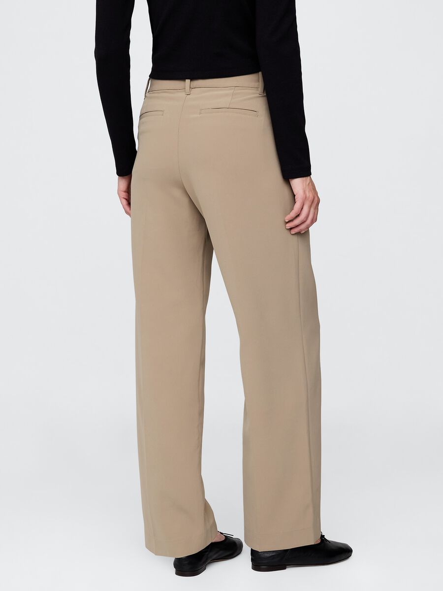 Beige Stretch Fabric Trousers_2