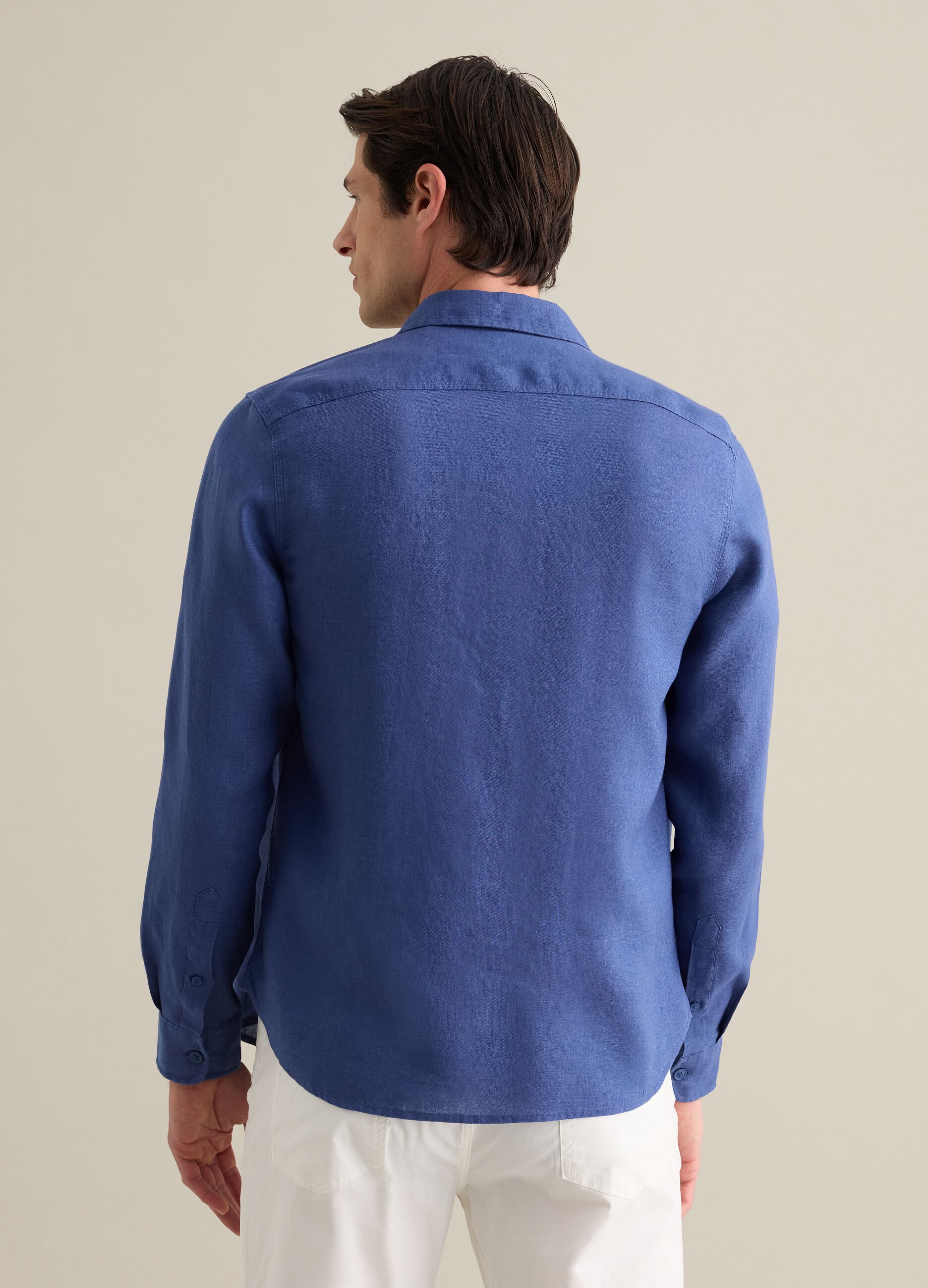 Classic Blue Pure Linen Shirt by Piombo