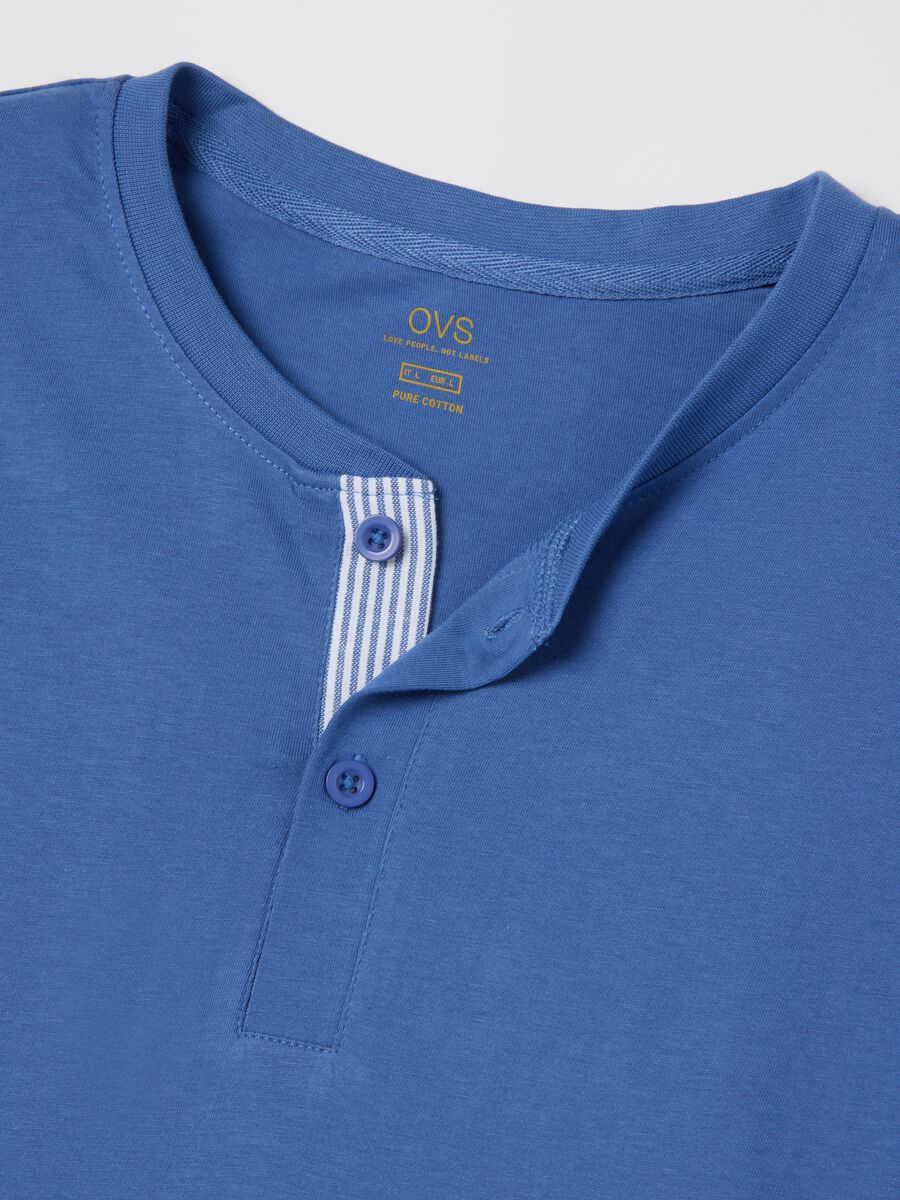 Blue and Grey Pyjamas in Pure Cotton_5