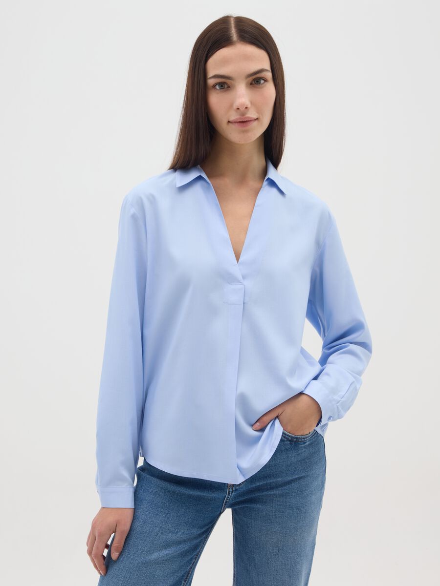 Light blue long-sleeve regular fit shirt_0