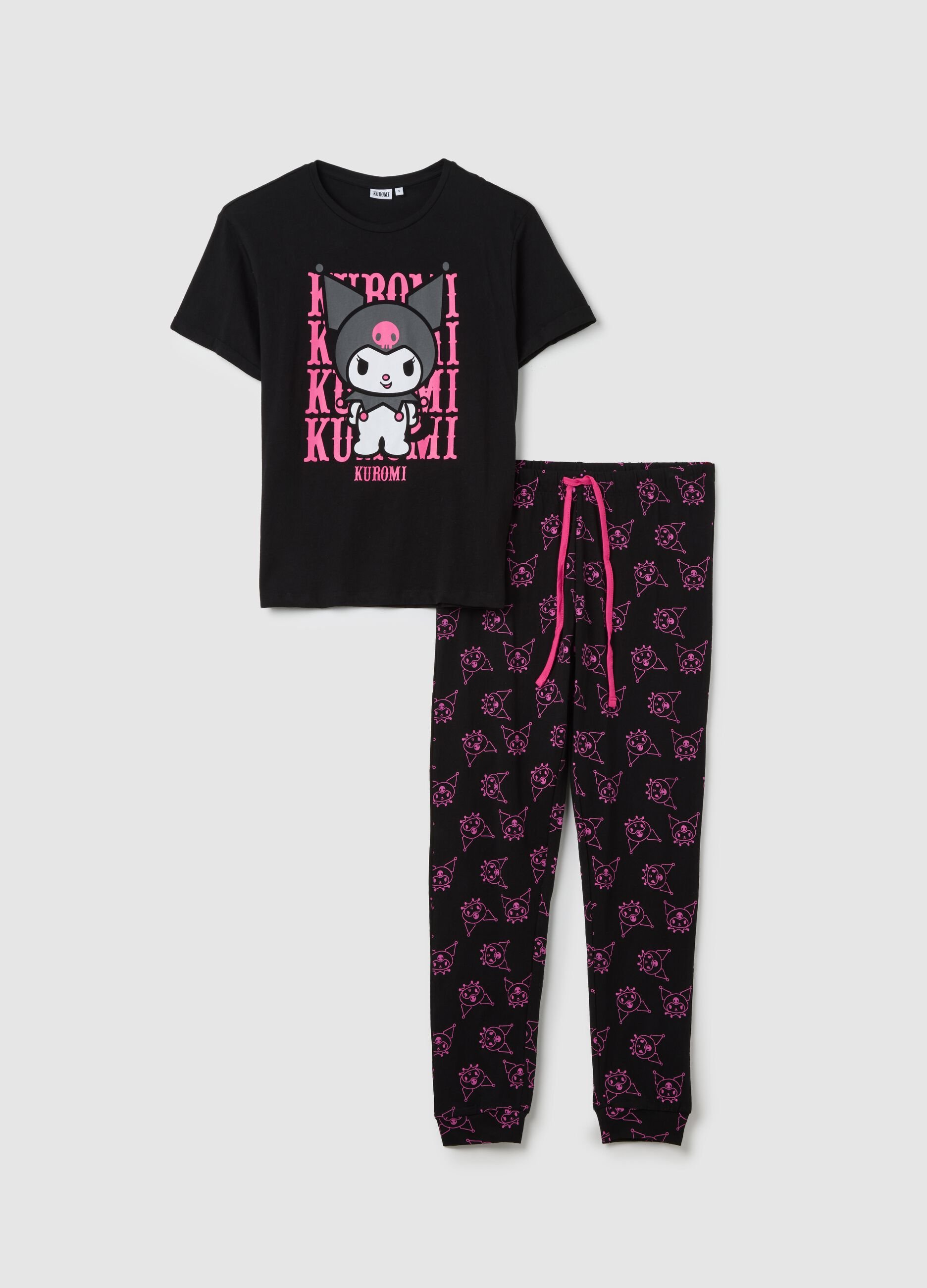 Pigiama da donna in puro cotone multicolor regular fit