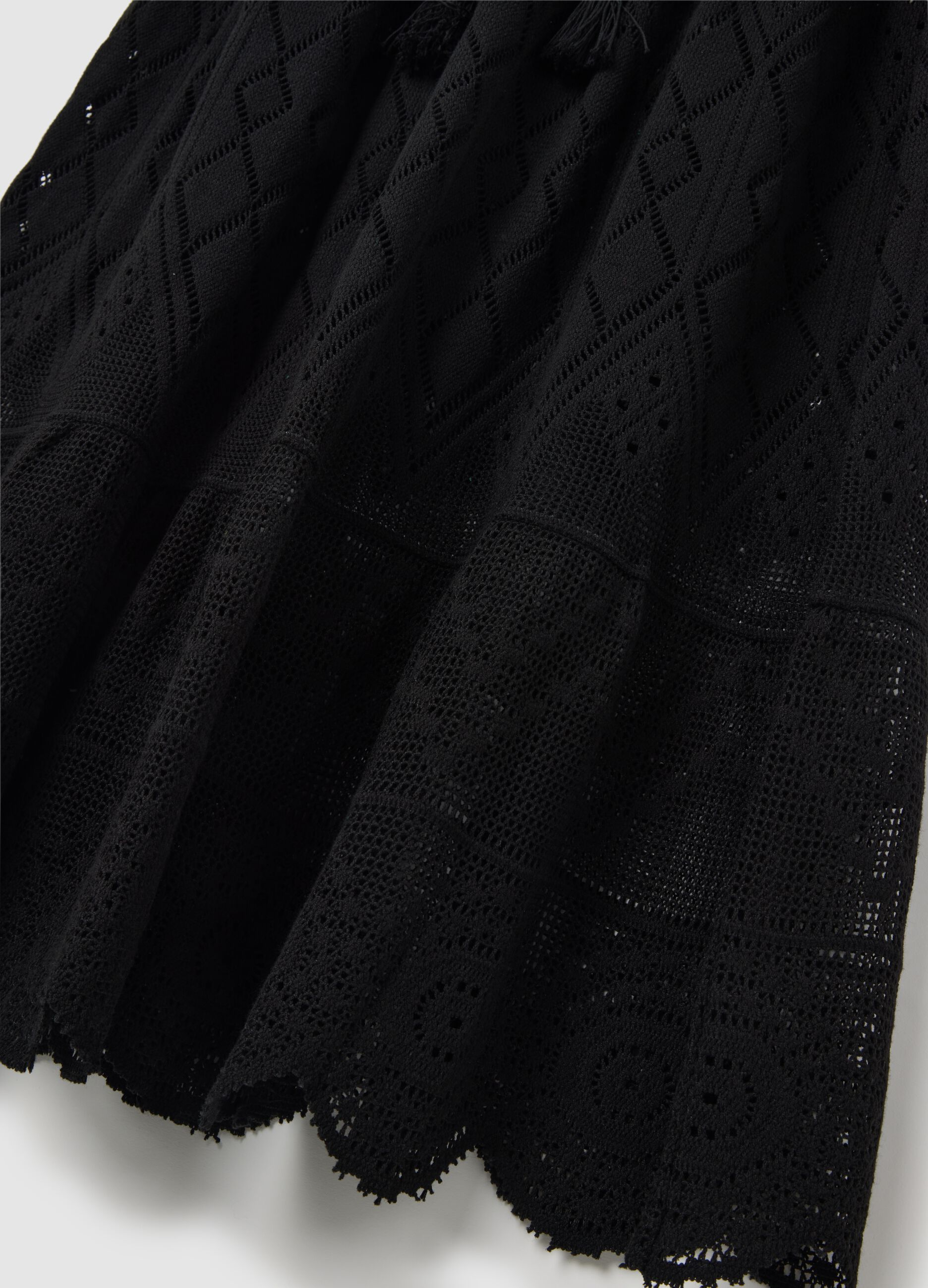 Gonna lunga da donna in misto cotone nero regular fit