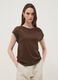Brown pure cotton T-shirt with cut-out detailing_2