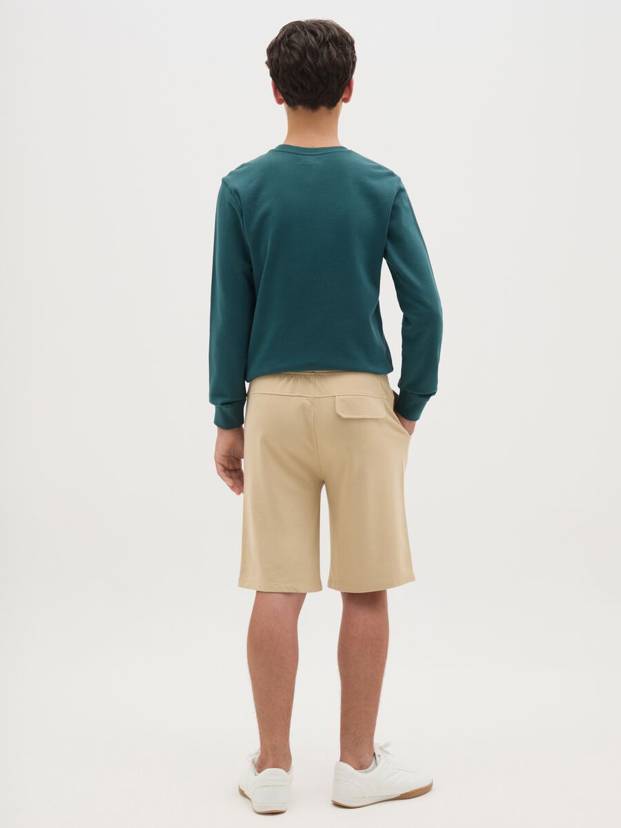 Beige shorts in 100% cotton_1