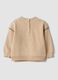 Felpa marrone in cotone elasticizzato con girocollo_1