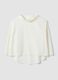 White regular fit stretch cotton blend jumper with wide neckline_4