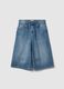 Blue denim pure cotton baggy shorts_4