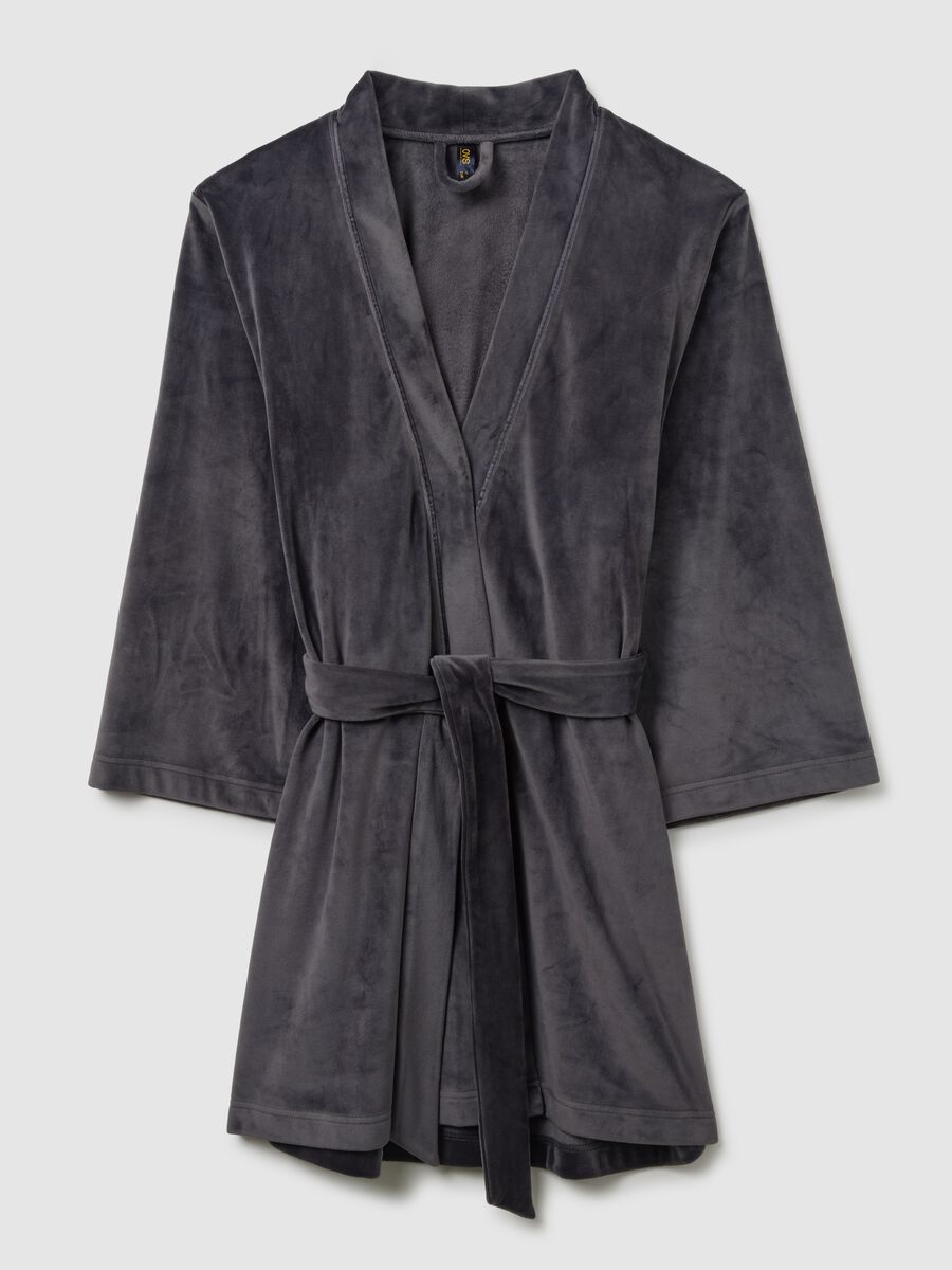 Grey stretch chenille robe_4