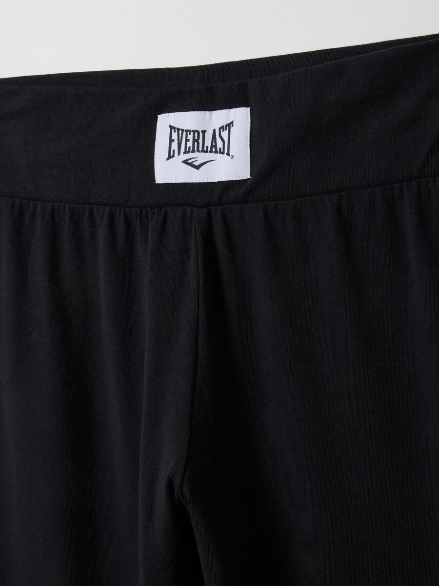 Black stretch cotton leggings regular fit with Everlast logo_5