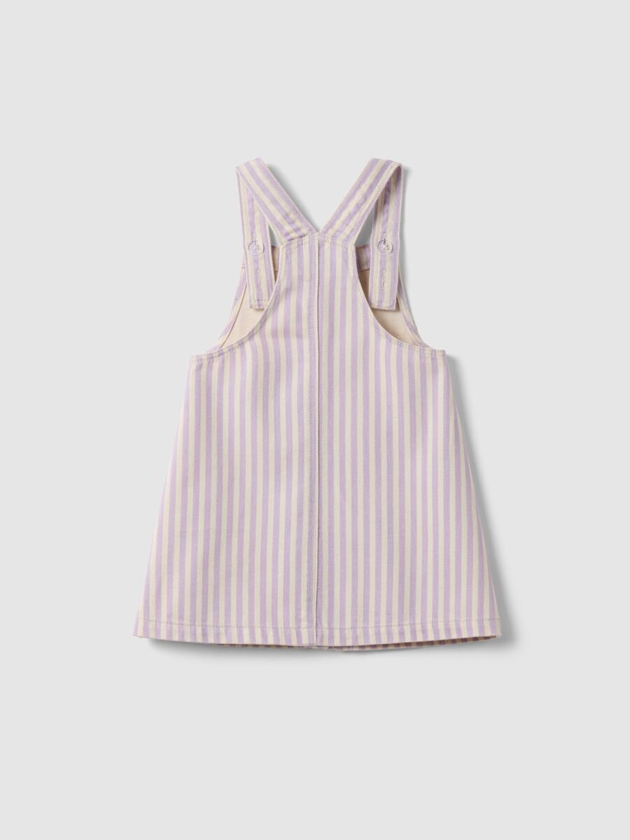 Girls' Regular Fit Multicolor Striped Pure Cotton Dungarees_1