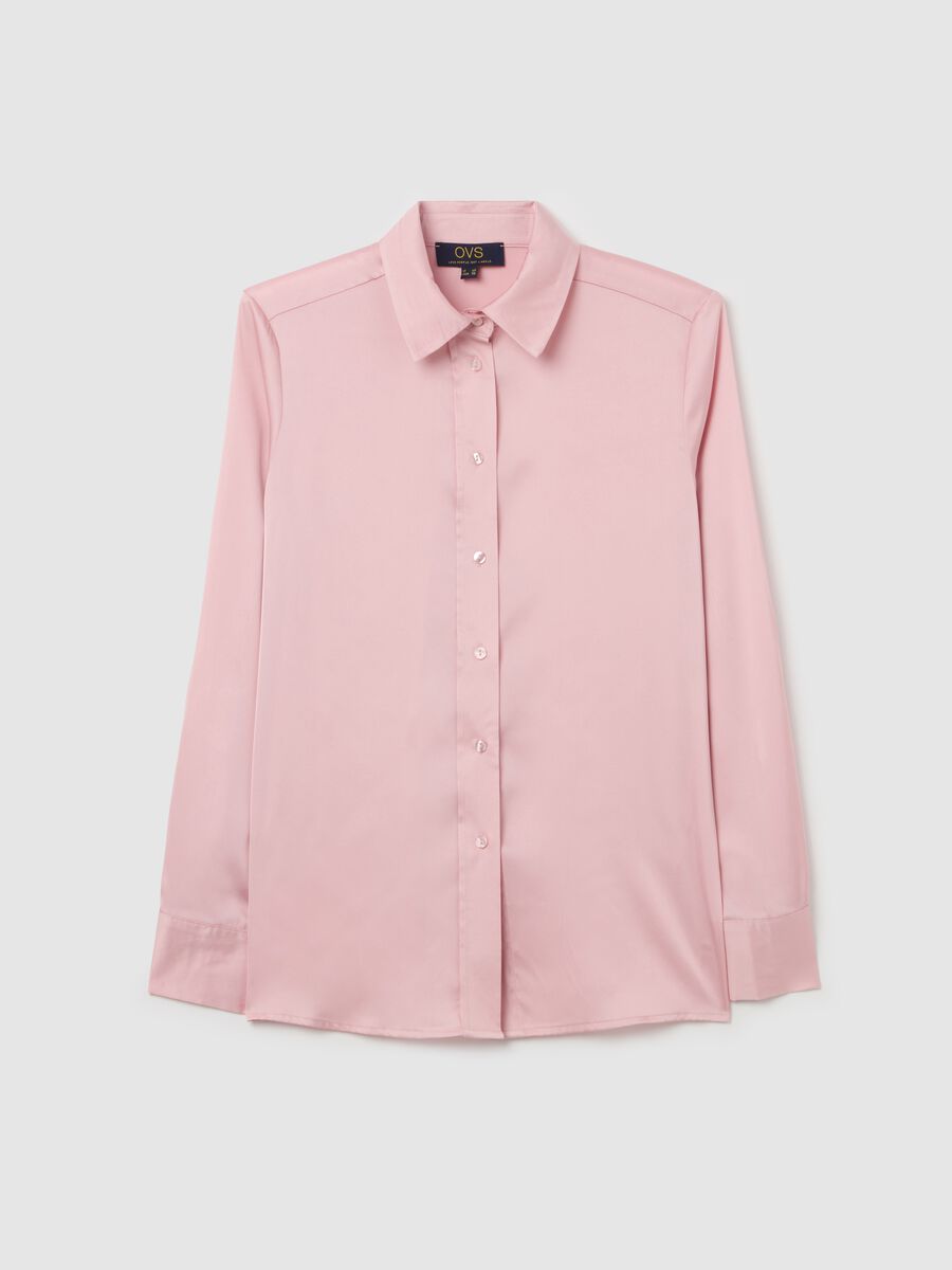 Satin shirt with side splits_4