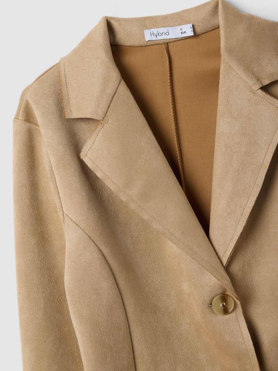 Giacca leggera beige regular fit con tasche_5