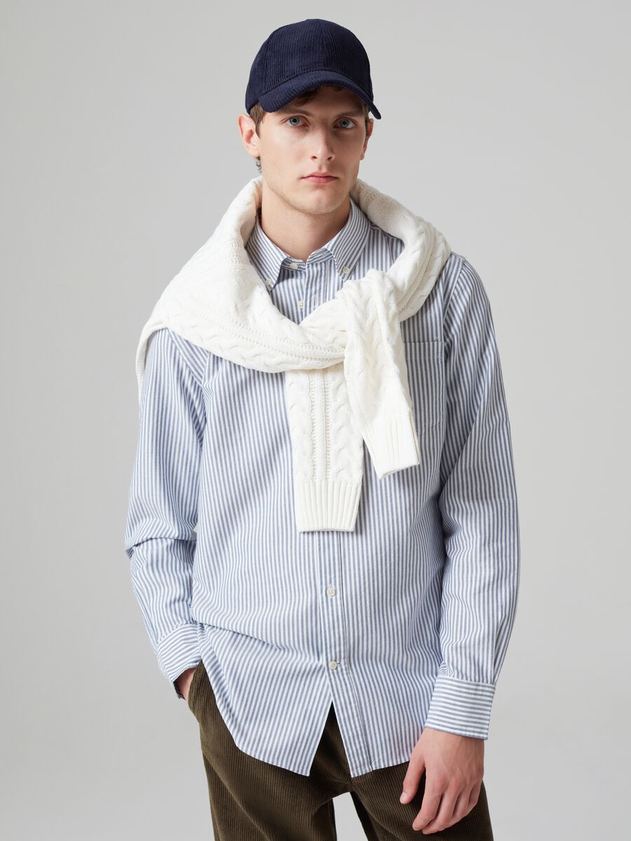 Camicia in cotone oxford a righe_0